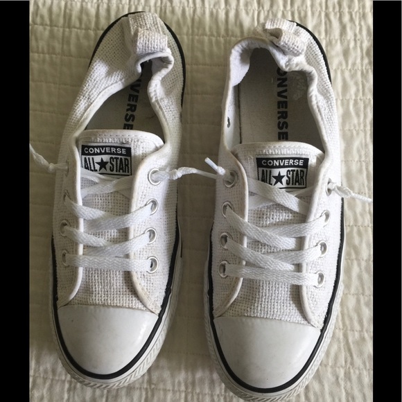 white woven converse